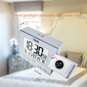 Projection Alarm Clock with Temperature and Time